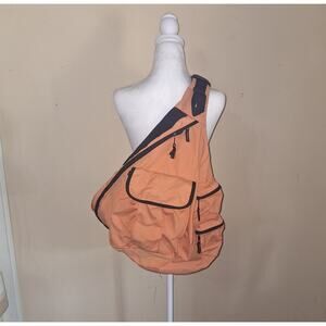 Vintage Y2k GAP Sling Shoulder Bag Multiple Pocket Travel School Skate Backback